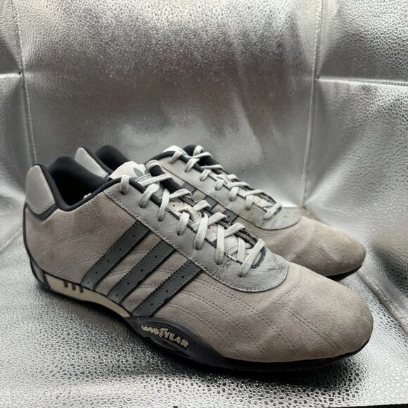 Size 12 Adidas Team Goodyear Mens Gray Low Top Lace-Up Racing Driving Shoes - Picture 1 of 11